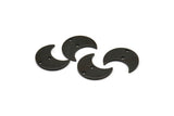 Black Moon Charm, 12 Oxidized Black Brass Crescent Moon Charms With 2 Holes (15x8x1mm) M01846 S1207