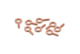 Screw Eye Pin, 50 Rose Gold Tone Brass Screw Hook Eye Pins (13x7mm) A1061