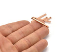 Tiny Necklace Bar, 6 Rose Gold Plated Brass Bar Connectors, Necklace, Earring, Bracelet Findings With 1 Hole (2x30mm) BS 1751