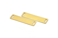 Bohemian Bracelet Blank, 8 Raw Brass Bracelet Blanks With 2 Holes (15x60mm) Brass 010 ( A0038 )