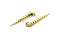 Pirinç Çivi Küpe, 2 Ham Pirinç Çivi Küpe, Küpe Parçaları (59x8mm) N1748