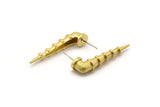 Pirinç Çivi Küpe, 2 Ham Pirinç Çivi Küpe, Küpe Parçaları (37x8mm) N1747