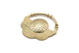 Gold Flower Pendant, 1 Gold Plated Brass Elegant Semi Flower Earring Findings (41x42x1mm) U078 Q0396