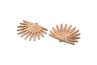 Rose Gold Sun Charm,  Rose Gold Plated Brass Sunshine Charms With 1 Loop, Pendants, Earrings (38x31x2mm) N0720 Q0806