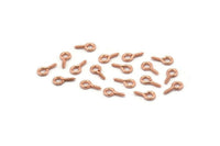 Screw Eye Pin, 100 Rose Gold Tone Brass Screw Hook Eye Pins (8x4mm) A1051
