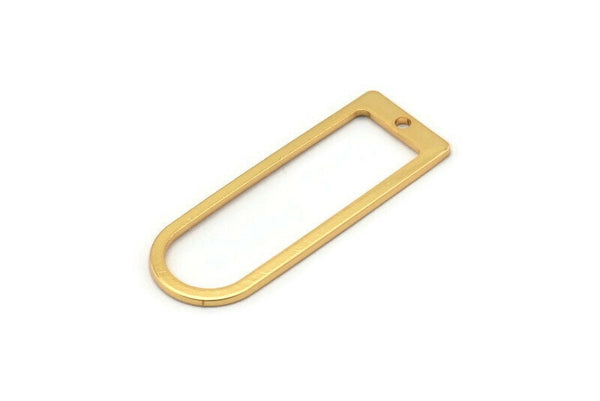 D Shape Rings, 3 Gold Plated Brass D Shape Connectors, Rings  (37x13x1mm) BS 1928 Q0484