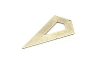 Necklace Triangle, 1 Antique Silver Plated Brass Triangle Charms with 1 holes (54x29x0.60mm) U014 H0349