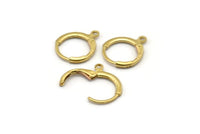 Brass Leverback Earring, 40 Raw Brass Leverback Earring Findings (13mm) Bs-1106--a0930