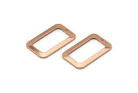 Rose Gold Rectangle Charm, 4 Rose Gold Plated Brass Rectangle Charms With 1 Hole, Earrings, Findings (25x15x1mm) D1156 Q0855