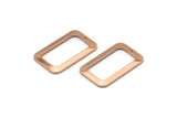 Rose Gold Rectangle Charm, 4 Rose Gold Plated Brass Rectangle Charms With 1 Hole, Earrings, Findings (25x15x1mm) D1156 Q0855
