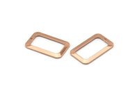 Rose Gold Rectangle Charm, 4 Rose Gold Plated Brass Rectangle Charms With 1 Hole, Earrings, Findings (25x15x1mm) D1156 Q0855