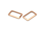 Rose Gold Rectangle Charm, 4 Rose Gold Plated Brass Rectangle Charms With 1 Hole, Earrings, Findings (25x15x1mm) D1156 Q0855