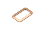 Rose Gold Rectangle Charm, 4 Rose Gold Plated Brass Rectangle Charms With 1 Hole, Earrings, Findings (25x15x1mm) D1156 Q0855