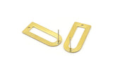 D Shape Earring, 10 Raw Brass D Shape Stud Earrings With 1 Hole (30x13x0.80mm) M953 A2328