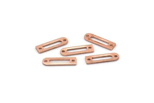 Bakır Tılsım, 2 Delikli 50 Ham Bakır Dikdörtgen Tılsım, Geometrik Boşluklar, Tılsımlar (14x4x0,80 mm) M02760