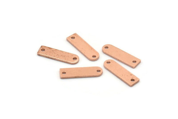 Bakır Tılsım, 2 Delikli 50 Ham Bakır Dikdörtgen Tılsım, Geometrik Boşluklar, Tılsımlar (14x4x0,80 mm) M02761