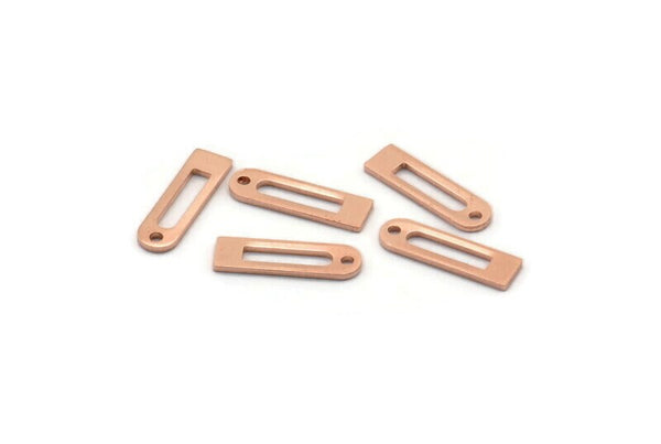 Bakır Tılsım, 1 Delikli 50 Ham Bakır Dikdörtgen Tılsım, Geometrik Boşluklar, Tılsımlar (14x4x0,80 mm) M02757