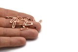 Copper Charm, 50 Raw Copper Rectangle Charms With 1 Hole, Geometric Blanks, Charms (14x4x0.80mm) M02757