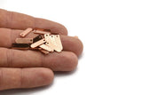 Copper Charm, 50 Raw Copper Rectangle Charms With 1 Hole, Geometric Blanks, Charms (14x4x0.80mm) M02759