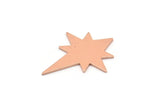 Copper Pole Star Blank, 6 Raw Copper, Copper Blanks, Copper Pole Star Blanks (27x22x0.80mm) M02786