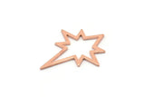 Copper Pole Star Blank, 6 Raw Copper, Copper Blanks, Copper Pole Star Blanks (27x22x0.80mm) M02787