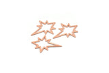 Copper Pole Star Blank, 6 Raw Copper, Copper Blanks, Copper Pole Star Blanks (27x22x0.80mm) M02787