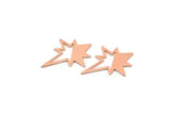 Copper Pole Star Blank, 6 Raw Copper, Copper Blanks, Copper Pole Star Blanks (27x22x0.80mm) M02788