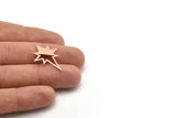 Copper Pole Star Blank, 6 Raw Copper, Copper Blanks, Copper Pole Star Blanks (27x22x0.80mm) M02788