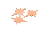 Copper Pole Star Blank, 6 Raw Copper, Copper Blanks, Copper Pole Star Blanks (27x22x0.80mm) M02789