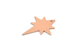Copper Pole Star Blank, 6 Raw Copper, Copper Blanks, Copper Pole Star Blanks (27x22x0.80mm) M02792