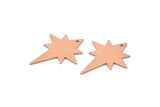 Copper Pole Star Blank, 6 Raw Copper, Copper Blanks, Copper Pole Star Blanks (27x22x0.80mm) M02792