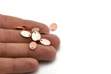 Copper Oval Charm, 25 Raw Copper Oval Charms With 1 Hole, Blanks (11x8x0.80mm) M02751