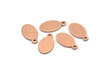 Copper Oval Charm, 25 Raw Copper Oval Charms With 1 Loop, Blanks (14x8x0.80mm) M02753