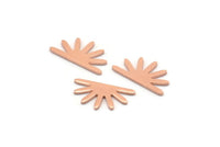 Copper Sun Blank, 24 Raw Copper Sun Blanks, Findings, Connectors (8x15x0.80mm) M02778