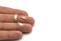 Copper Sun Blank, 24 Raw Copper Sun Blanks, Findings, Connectors (8x15x0.80mm) M02778