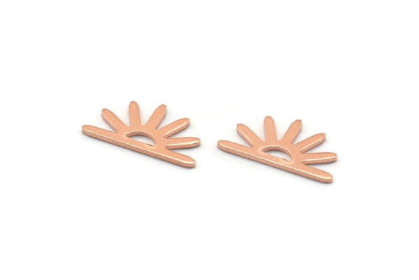 Copper Sun Blank, 24 Raw Copper Sun Blanks, Findings, Connectors (8x15x0.80mm) M02779
