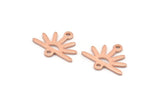 Copper Sun Charm, 24 Raw Copper Sun Charms With 2 Loops (12x15x0.80mm) M02784
