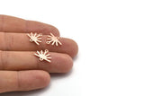 Copper Sun Charm, 24 Raw Copper Sun Charms With 2 Loops (12x15x0.80mm) M02785