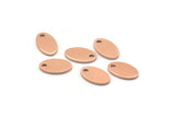 Copper Oval Charm, 50 Raw Copper Oval Charms With 1 Hole, Blanks (9x6x0.80mm) M02769