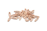 Copper Marquise Charm, 50 Raw Copper Oval Charms With 1 Hole, Findings (14x4x0.80mm) M02765