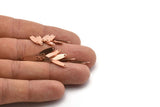 Copper Marquise Charm, 50 Raw Copper Oval Charms With 2 Holes, Findings (14x4x0.80mm) M02767