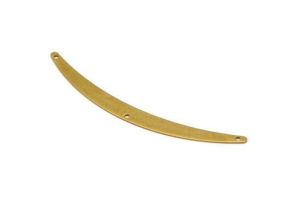 Brass Choker Findings - 12 Raw Brass Collar Findings With 3 Holes (80x7x0.60 Mm) b0041