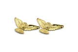 Brass Owl Charm, 3 Raw Brass Owl Necklace Pendants (38x18mm) N0229