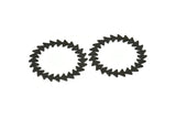Black Circle Charm, 2 Oxidized Black Brass Circle Charms With 1 Hole, Brass Pendants, Findings, Connectors (42x0.80mm) M01574