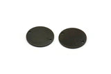 Black Cabochon Tag, 12 Oxidized Black Brass Round Charms With 2 Holes, Stamping Tags (14x0.80mm) M01593