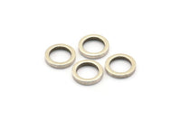 Silver Circle Connectors - 50 Antique Silver Plated Brass Circle Connectors (8x1.2mm) N0437 H0496