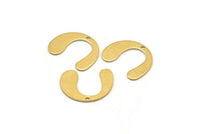 Brass Geometric Charm, 50 Raw Brass U Shaped Pendants With 1 Hole, Charms, Findings (16x13x0.50mm) D0588