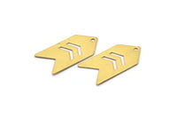 Brass Stamping Tag, 10 Raw Brass Arrow Stamping Pendant Tags With Chevron With 1 Hole (15x30x0.60mm) B0082