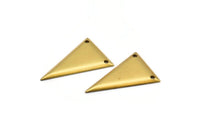 Brass Triangle Charm, 20 Raw Brass Triangle Charms With 2 Holes (16.5x25mm) Brs 3976 A0413