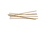100 Raw Brass Head Pin, Findings (80x0.85mm) BRC058